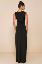Significant Allure Red Slinky Knit Ruched Maxi Dress
