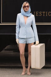 Hala | Light Blue Tailored Shorts