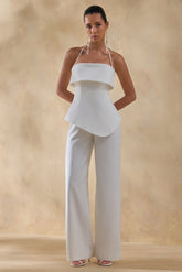 Zura | White Square-Neck Jumpsuit