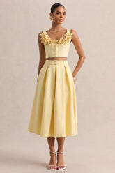 Joy | Lemon A-Line Midi Skirt