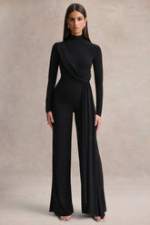 Havenna | Black High-Neck Jumpsuit