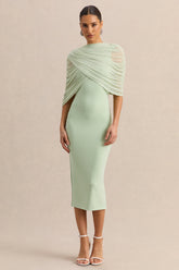 Mirana | Mint High-Neck Midi-Dress
