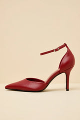 Acrux Silver Distressed Pointed-Toe Ankle Strap Pumps