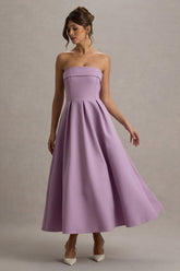 Annalise | Lilac Bandeau Skater Midi Dress