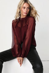 Angelically Airy Emerald Green Balloon Sleeve Top