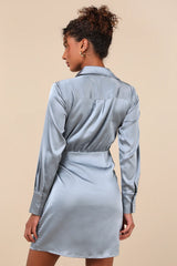 Painterly Perfection Ivory Multi Abstract Satin Wrap Mini Dress